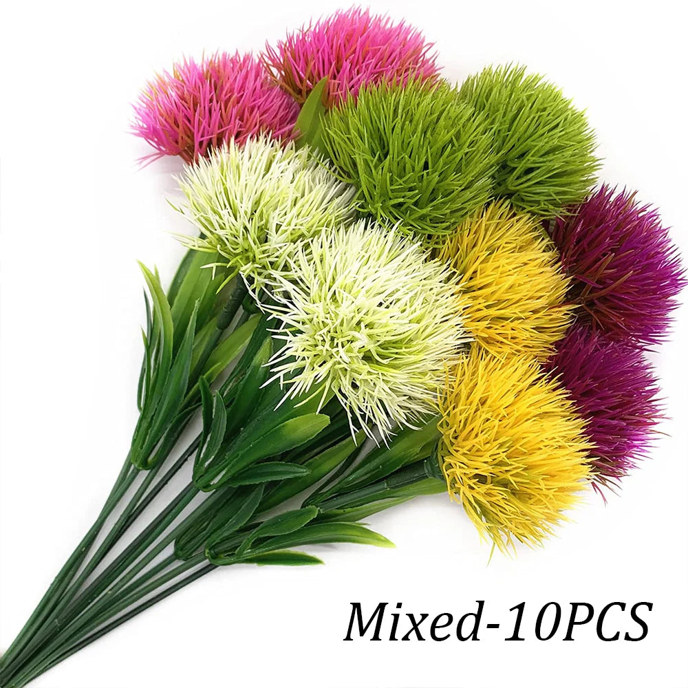 10pcs Artificial Dandelion Flowers Plastic Plants Wedding Indoor  Home Room Arrangements Party Decoration Artificial Flowers