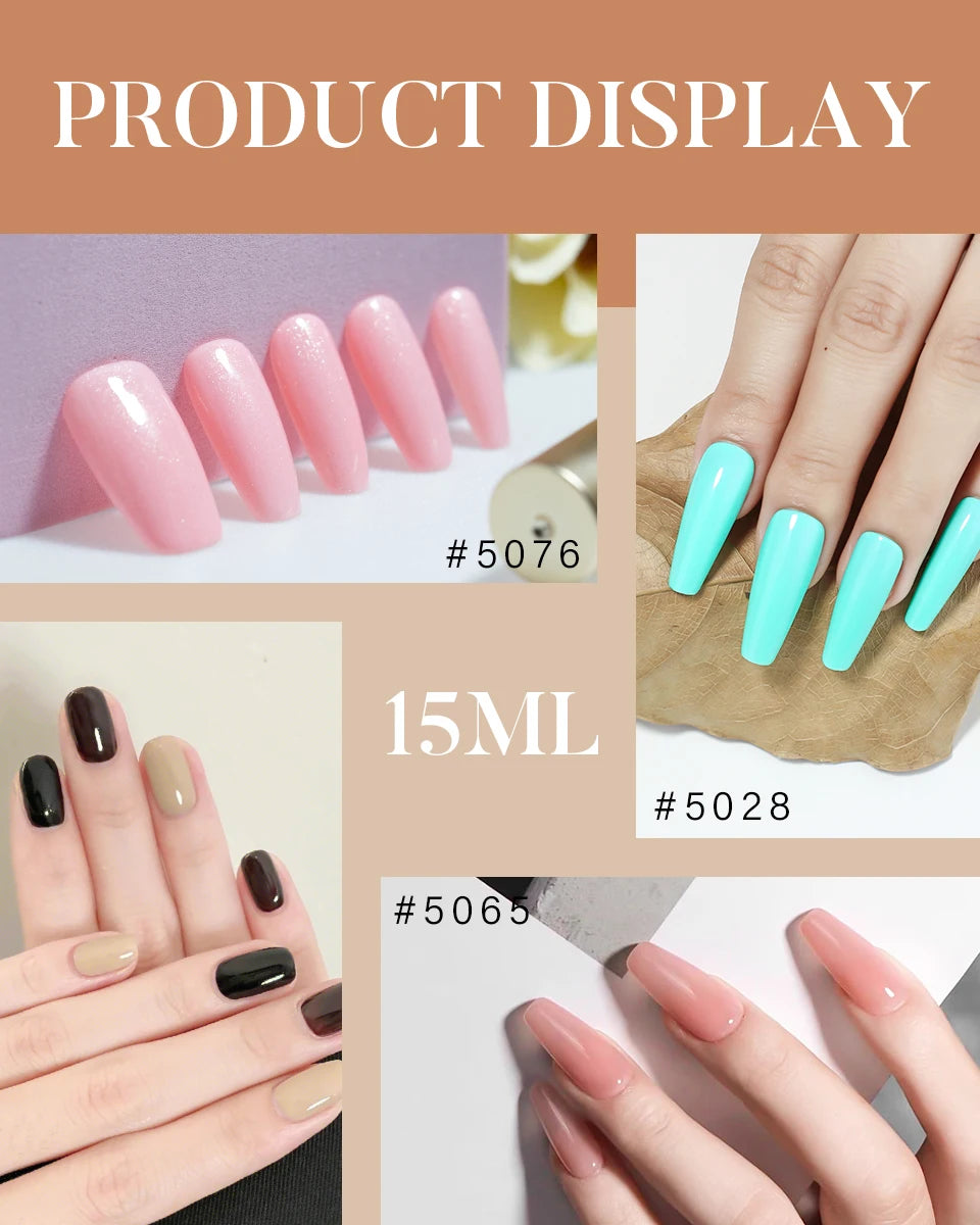 RG HEMA TPO FREE Neon Glitter Gel Nail Polish 15ml Nail Art Manicure Semi Permanent Gel Hybrid Varnishes Top Base Coat UV Nail