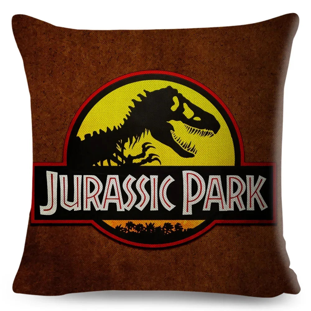 50 style Jurassic Park Logo Cushion Cover for Sofa Home Children Room Decor Dinosaur Print Pillowcase Polyester Pillow Case