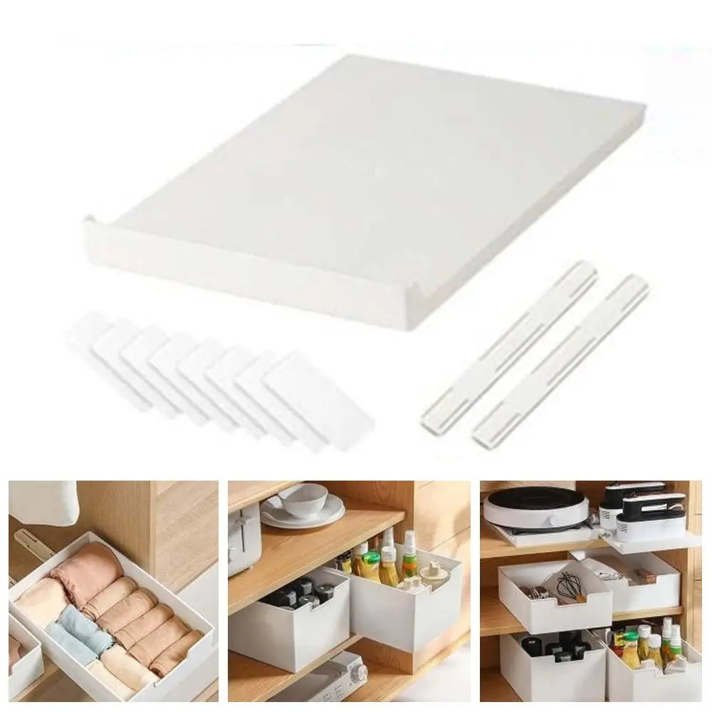 New Pull Out Cabinet Drawer Organizer Slide Out Space Saving Storage Shelves Plastic Storage Rack