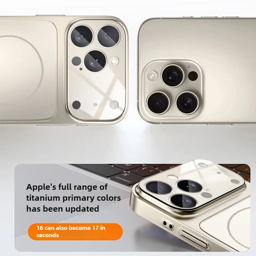 Original Glass Nano Matte For Magsafe Wireless Charging Armor Phone Case For iPhone 17 16 15 14 13 Pro Max 17 Air Magnetic Cover