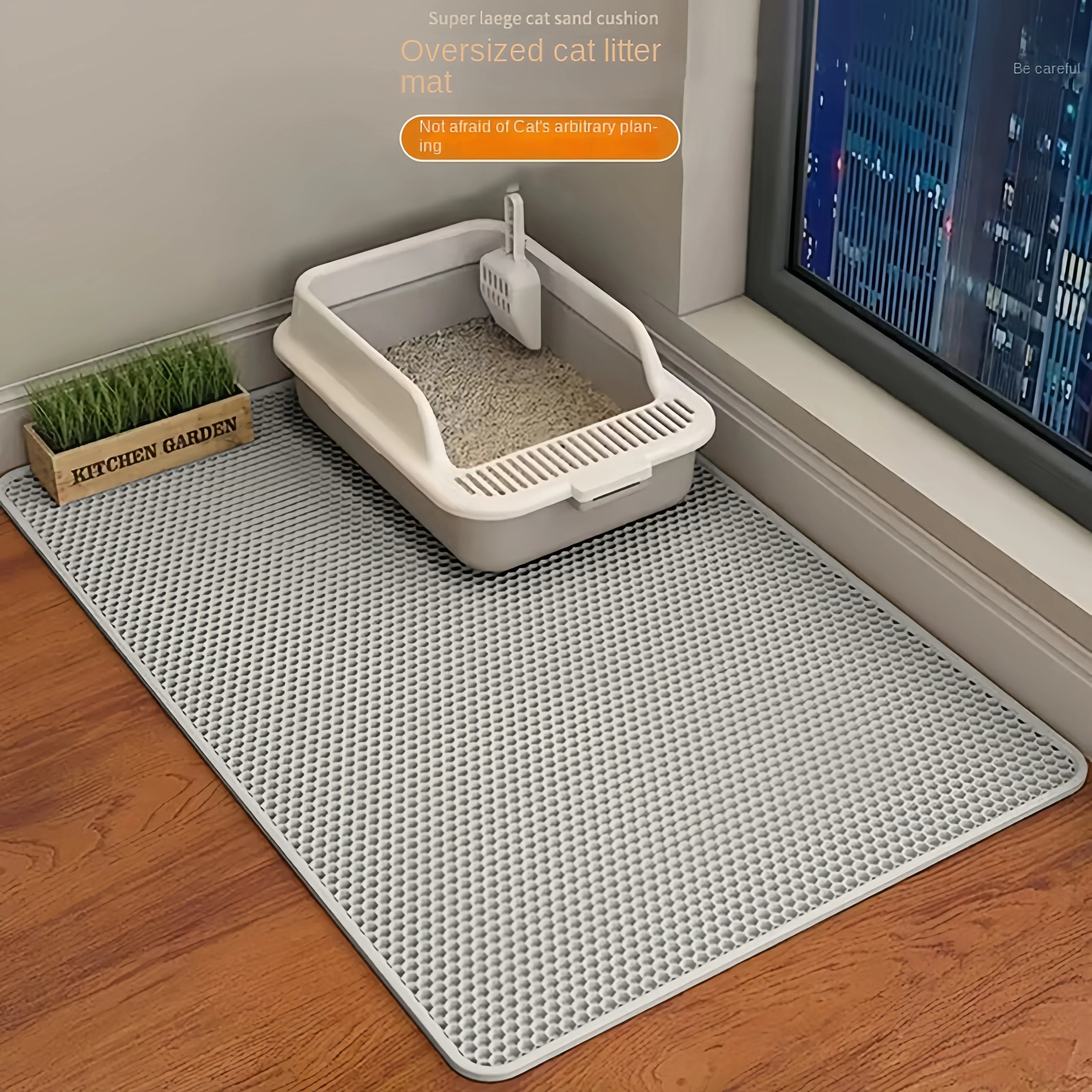 Cat Litter Mat Waterproof Double Layer Pet Litter Box Mat Pet Toilet Cat Mat Nonslip Sand Cat Washable Mat Pet Clean
