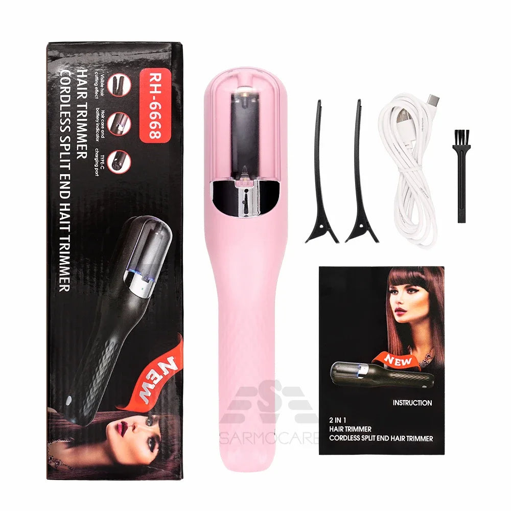 Cordless Hair Cutting Machine Split End Hair Trimmer Cutter Type-c Charge Automatic End Remover Damaged Hair Care