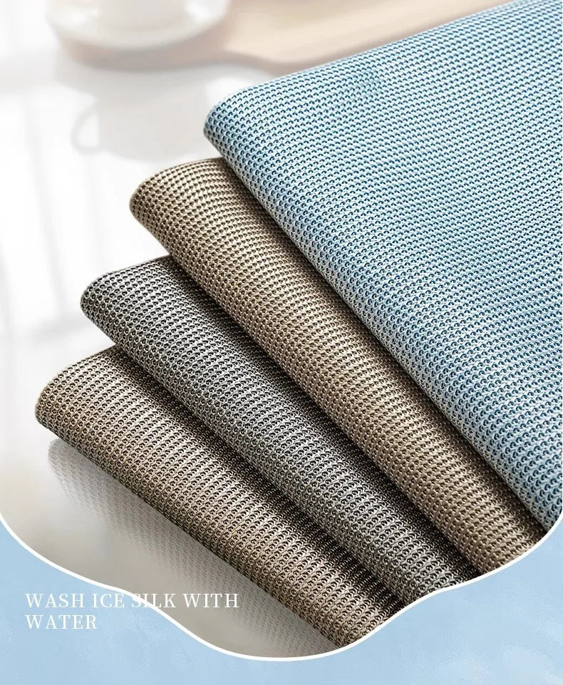 Solid Color Ice Silk Seat Cushion Summer Universal Non-slip Chair Cushion Cool Feeling Breathable Pad for Living Room Home