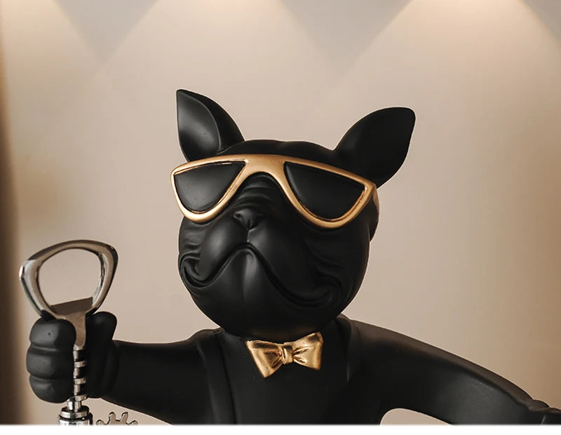 French Bulldog Wine Holder Resin Wine Racks Countertop Wine Stand Wine Bottle Holder Wine Bottle Rack Home Office Decor