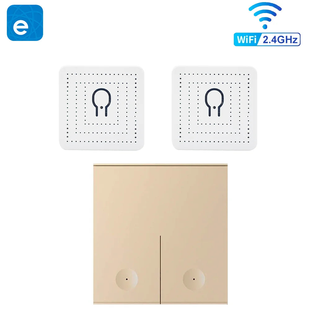 QIACHIP 2.4G 86 Type Wireless Wall Panel Transmitter And WiFi Smart Switch Receiver For AC 110V 220V Light Control Voice Control