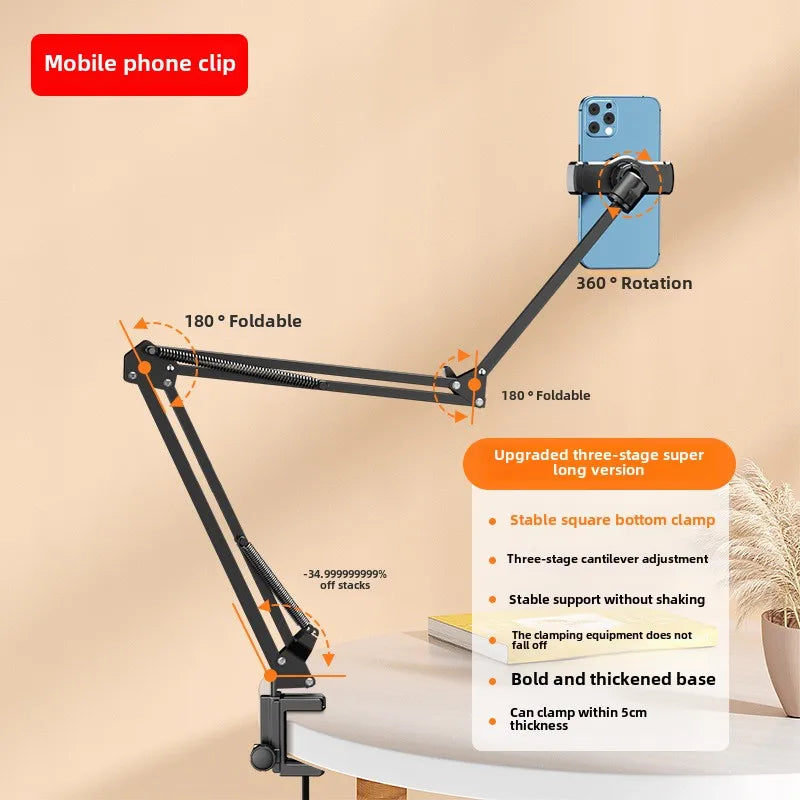 Adjustable Lazy Mobile Phone Stand for Bedside and Desktop Hidden Design Live Broadcast and Video Watching