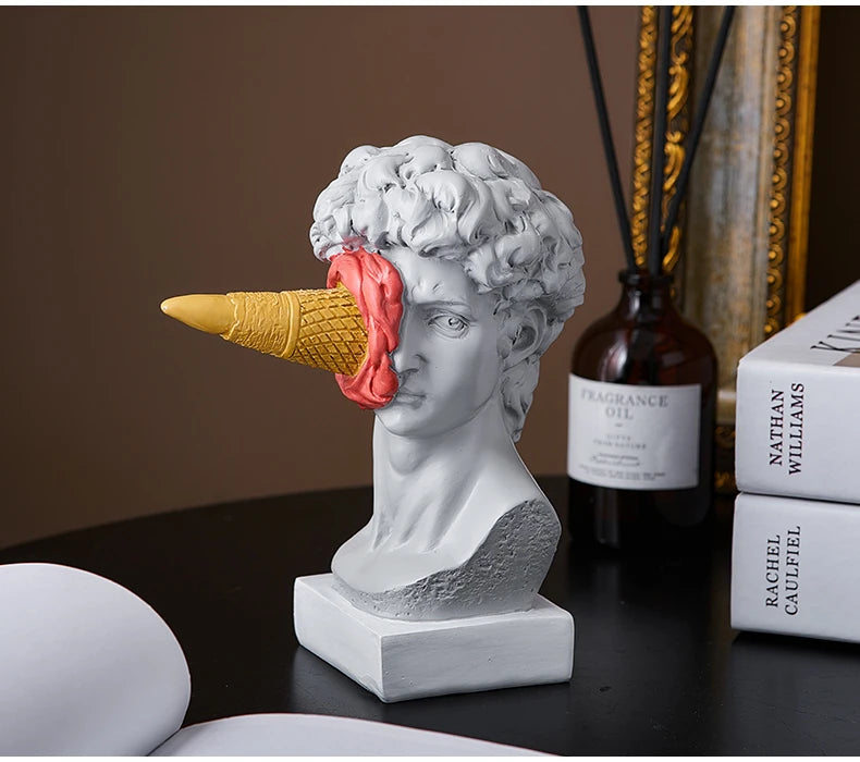 Modern Nordic Figure Ornament Ice Cream David Figurine Home Decor Sculpture Office Bookshelf Desktop Art Decoration David Statue