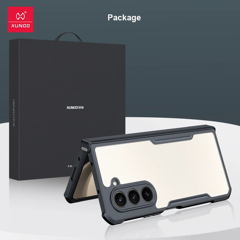 Xundd For Samsung Galaxy Z Fold 3 4 5 6 Fold 7 Foldable Case Airbag Anti-drop Camera Protect Acrylic&TPU Cover For 폴드5 케이스