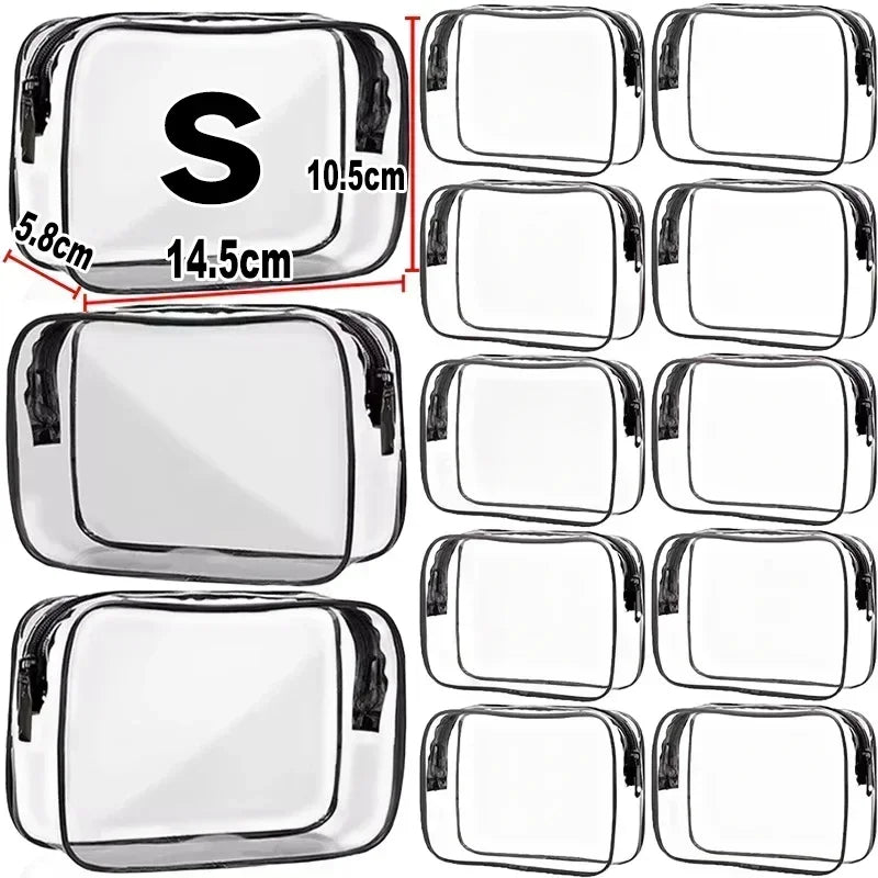 1/20pcs Transparent PVC Storage Travel Organizer Clear Makeup Bag Beautician Cosmetic Bag Beauty Case Toiletry Bag Wash Bags