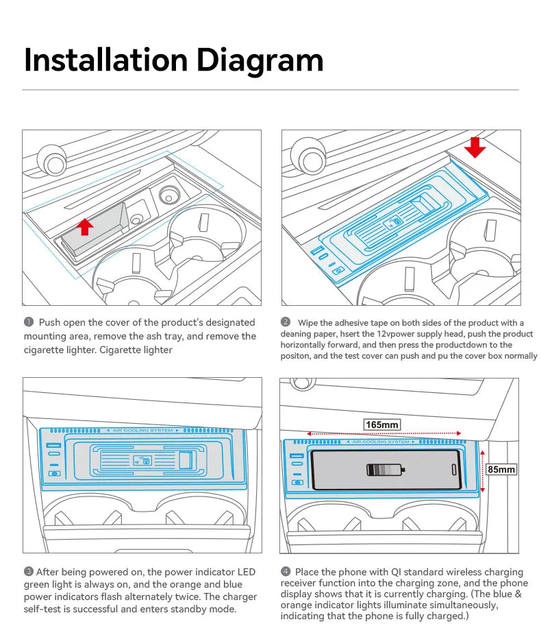 For BMW X5 F15 X6 F16 2014 2015 2016 2017 2018 15W Car QI wireless charger fast phone charger charging holder accessories