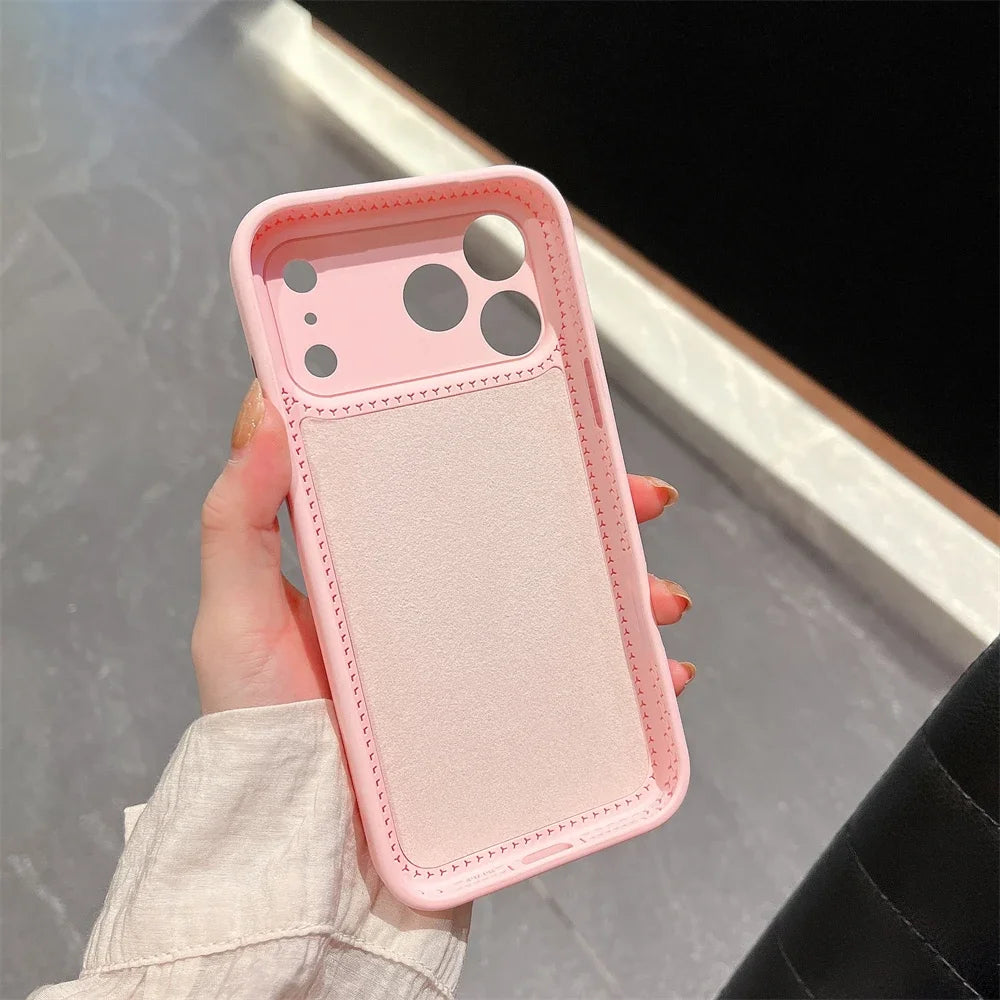 Simple INS Candy Color Liquid Silicone Case For IPhone 17Pro Max Air 16 15 14 Magnetic Rotable Bracket Lens Full-pack Back Cover