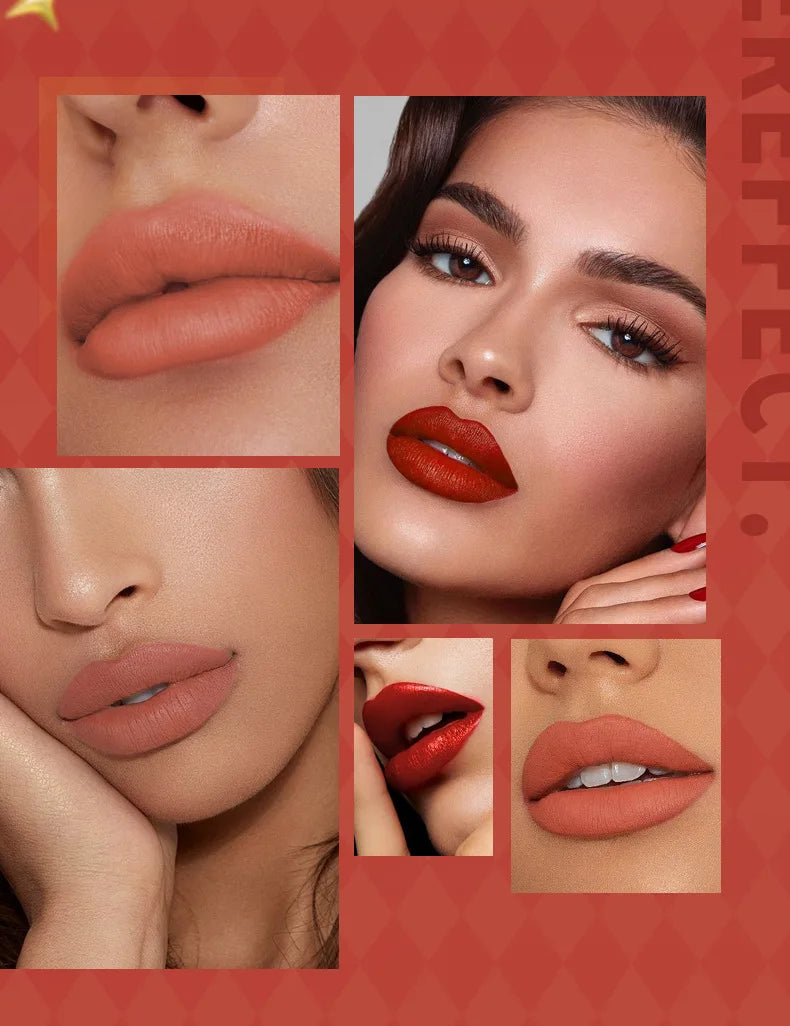 Christmas Matte Lip Gloss Set Lipstick Smooth Lasting Display Lip Gloss Waterproof Moisturizing Lipstick Holiday Gift Box Set