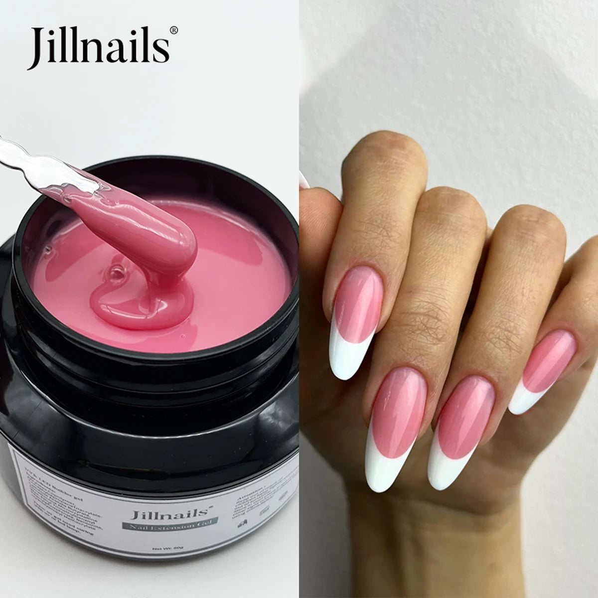 Jillnails 50g Self Leveling Medium Gel 50ml Milky Pink  White Gel Builder for Nails Extension Nail Building