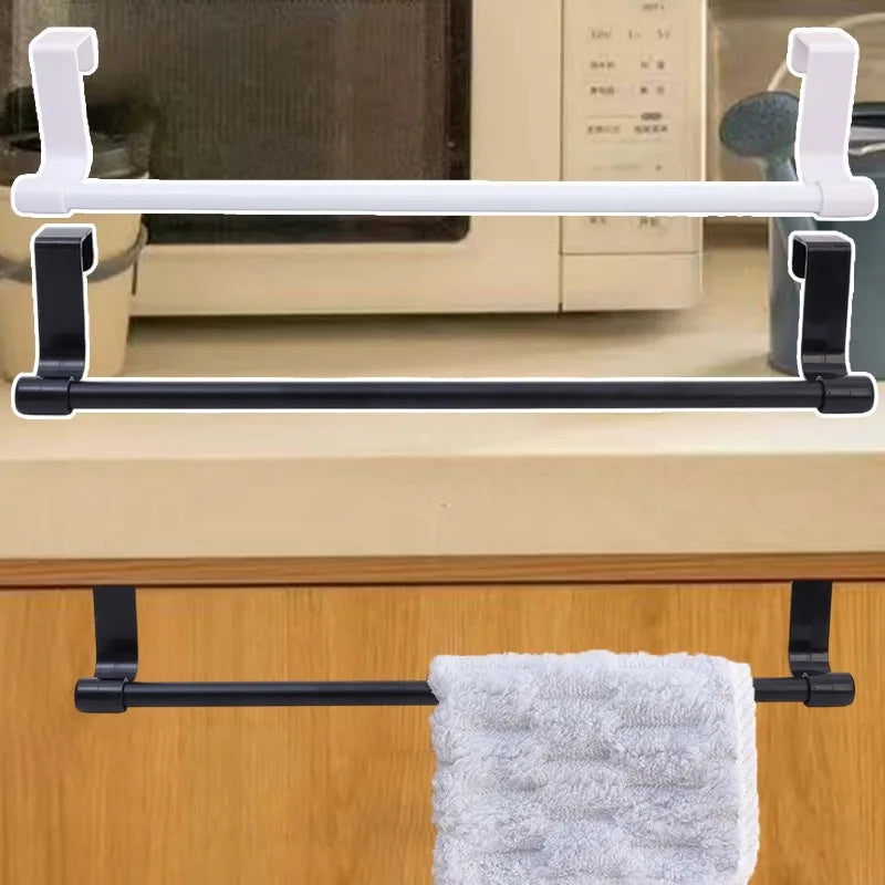 Wall Mounted Towel Racks Stainless Steel Heavy Duty Cabinet Hanging Towel Rack Organizer Shelf Holder Kitchen Bathroom Storage