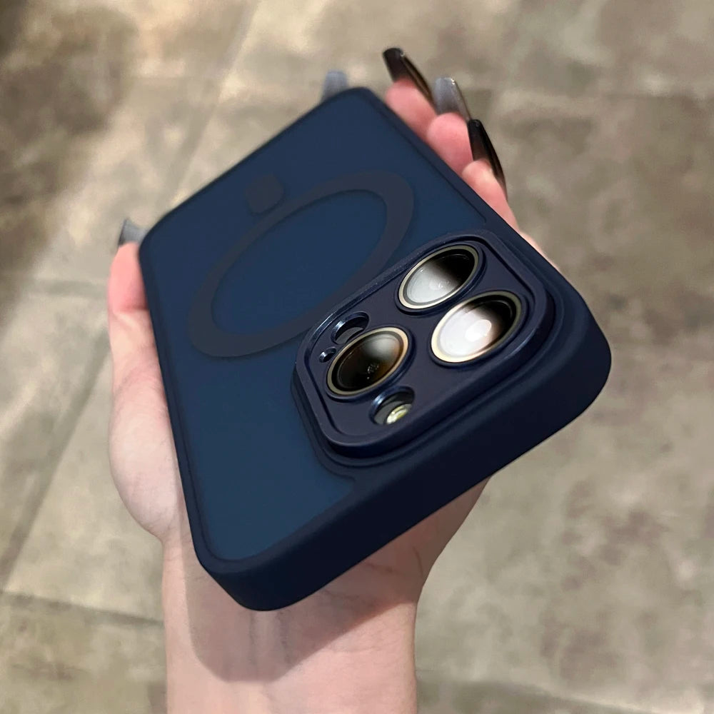 Matte For Magsafe Magnetic Case For iPhone 16 15 Pro Max 14 13 12 11 Frosted Translucent Wireless Charge Shockproof Bumper Cover