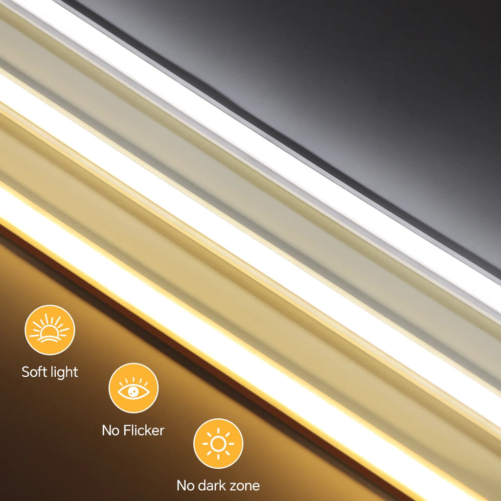 COB Neon Strip Under Cabinet Led Lights Penetrable Wood Dimmable Touch Sensor Wall Lamp,Kitchen Storage Cabinet Lighting Decor