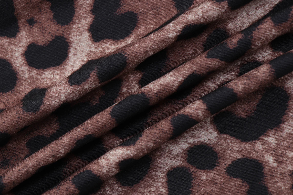 Dulzura Chest Wrapping Backless Slim Leopard Print Jumpsuit Women'S Fashion Sexy Elegant Romper Party Club Street Summer Clothes