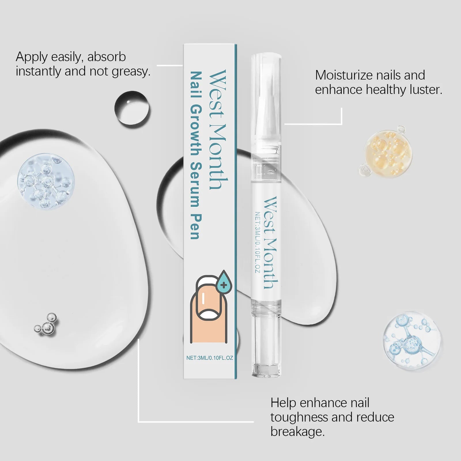 Nail Care Pen Deeply Nourishing Repairing Damaged Nails Surface Promote Nail Growth Reduce Dryness Strengthen Nail Cuticle Oil