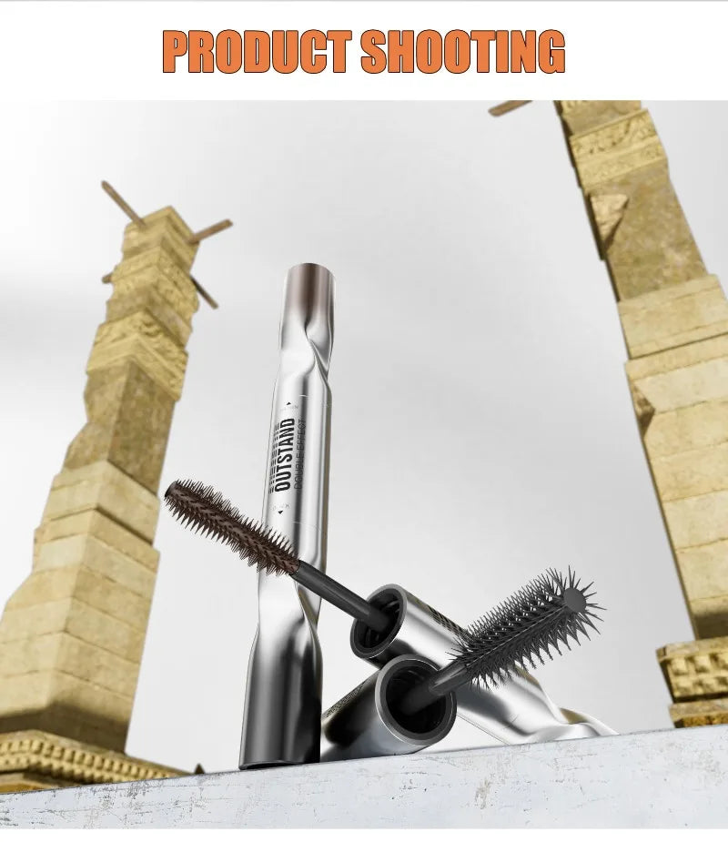 Dual-Ended Mascara - Black&Brown 2-in-1 Dual-Color Mascara Volumizing Curling Waterproof Long-Lasting Lash Cosmetic All-Day Wear