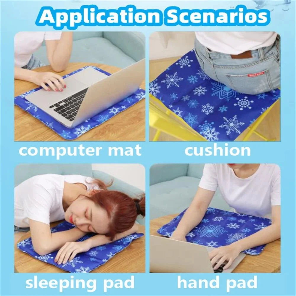Cooling Mat,Cool Pillow Ice Pillow,Water Cooling Seat Cushion for Office Chair & Car,Soft Summer Ice Water Pad 45*45cm