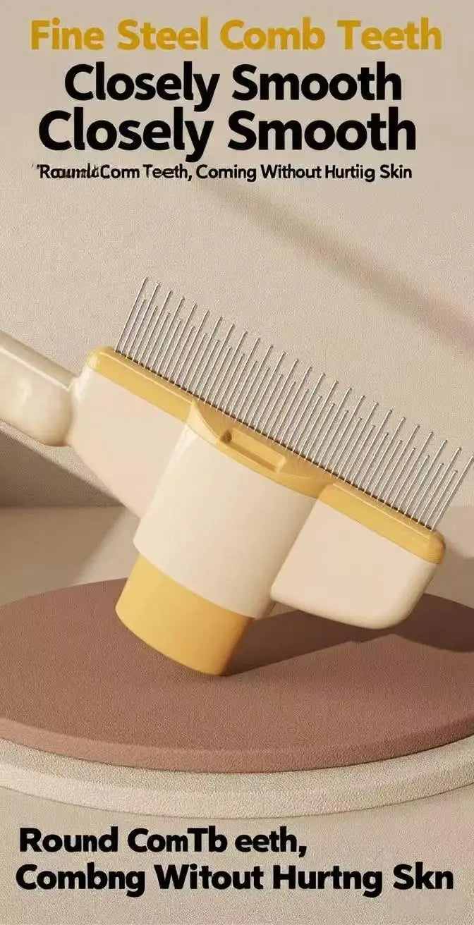 Pet One Button Self Cleaning Pet Grooming Gloves Brush Comb Hair Remover and Massage Tool for Cats and Dogs Easy Grooming