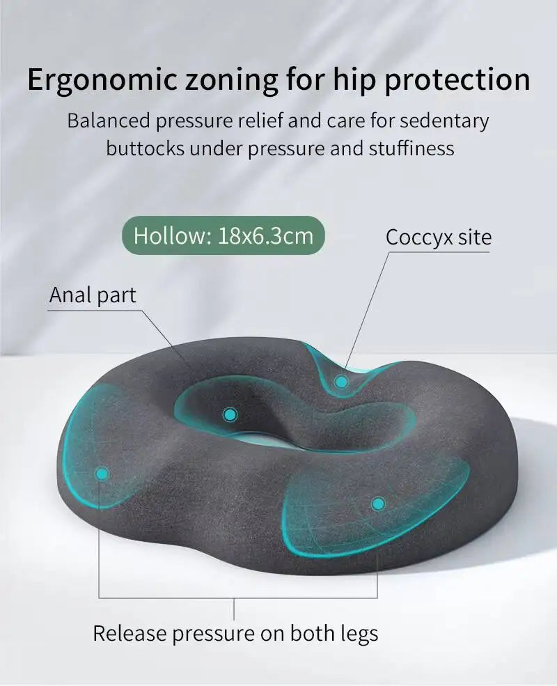 Breathable Comfortable Office Chair Memory Foam Seat Non Slip Orthopedic Prostate Cushion for Tailbone Sciaticaback Pain Relief