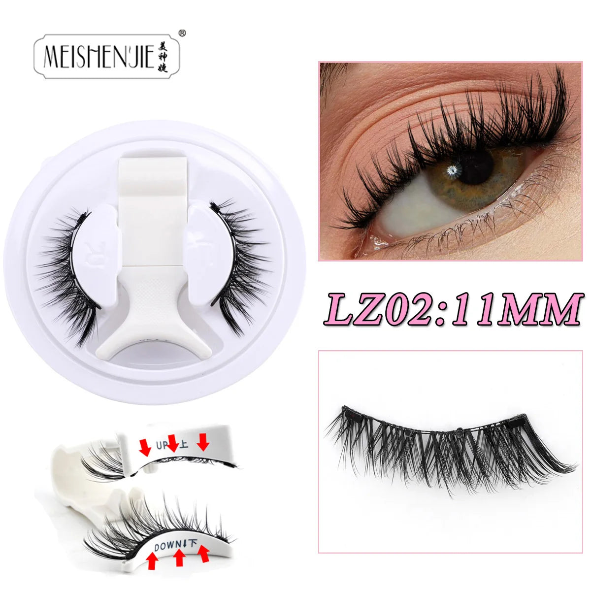 Faux Cils 1 Pair Magnetic Eyelashes Set Handmade Natural Curl False Eyelash with Tweezer Makeup Tools Magnetic Lashes for Sale