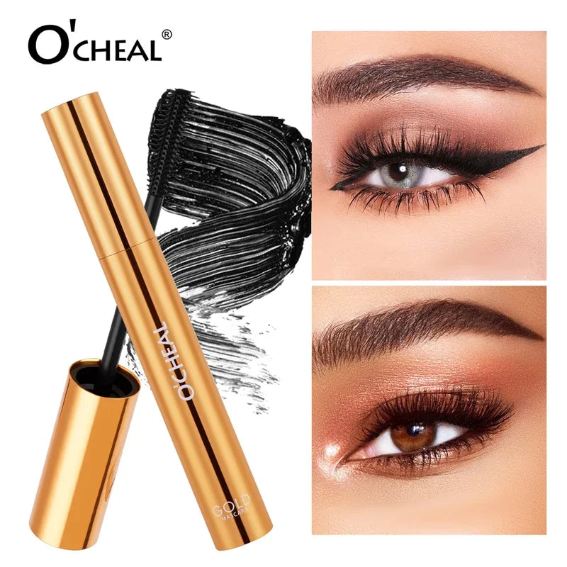 Lengthening Mascara Waterproof Gold Edition Smudge Free Curl Lock Technology All Day Wear Voluminous Lashes