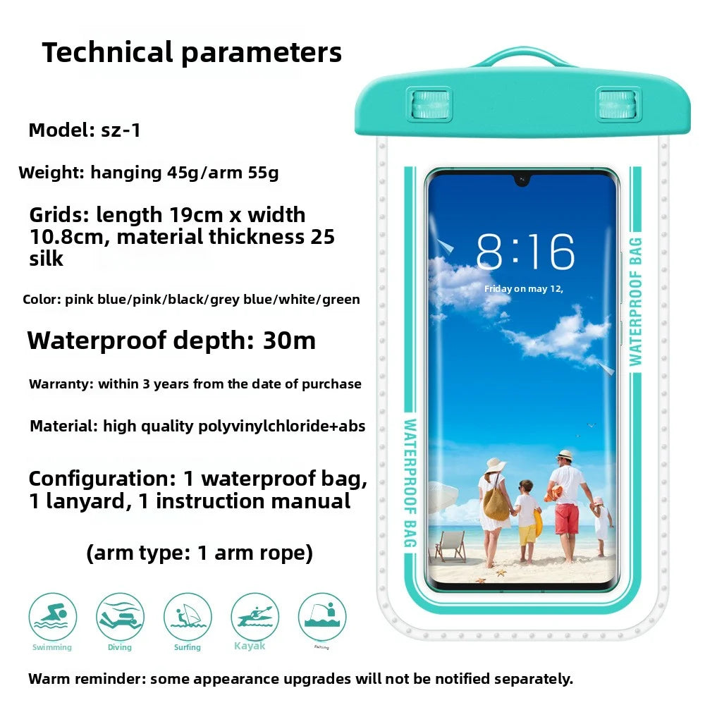 IPX8 30m Waterproof Phone Bag Pouch Case For Apple iPhone Xiaomi Samsung Swimming Diving Clear Armband Touchable Lanyard