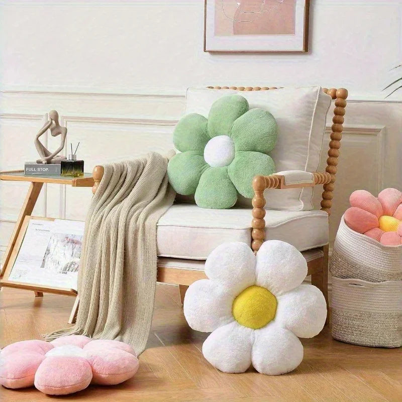 Soft Floral Shaped Plush Pillow-Polyester Fiber Decorative Cushion Charming Cozy Accessory for Living Room & Bedroom Decoration