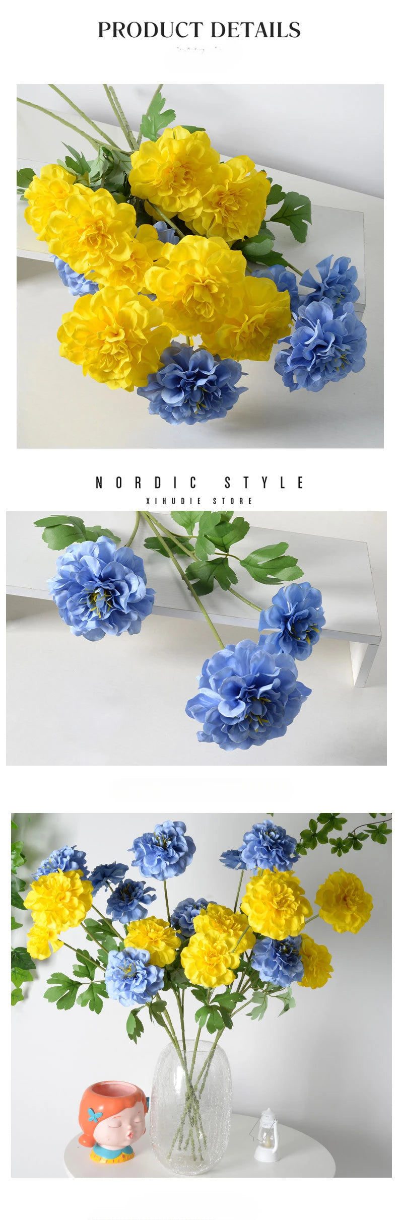 77CM Artificial Flower Geranium Silk Flower Wedding Decoration Decoration Decoration Photography Props Fake Flowers