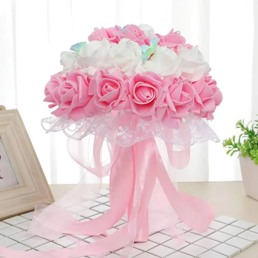 PE Foam Roses Artificial Flowers Wedding Bride Bouquets Festival Decor DIY Gift Wreath Home Table Outdoor Garden Party Hot Sales