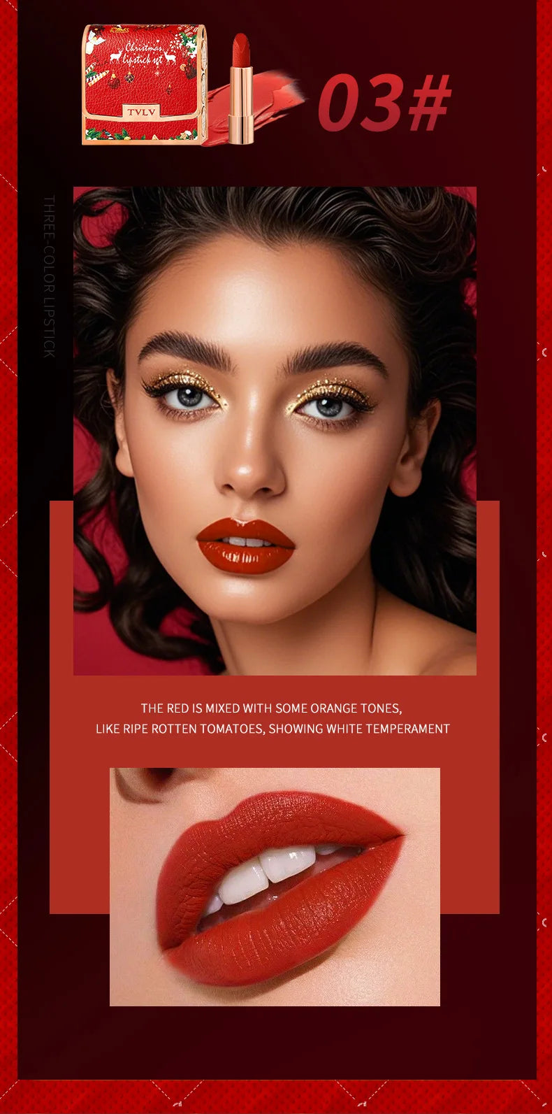 Christmas Matte Lip Gloss Set Lipstick Smooth Lasting Display Lip Gloss Waterproof Moisturizing Lipstick Holiday Gift Box Set