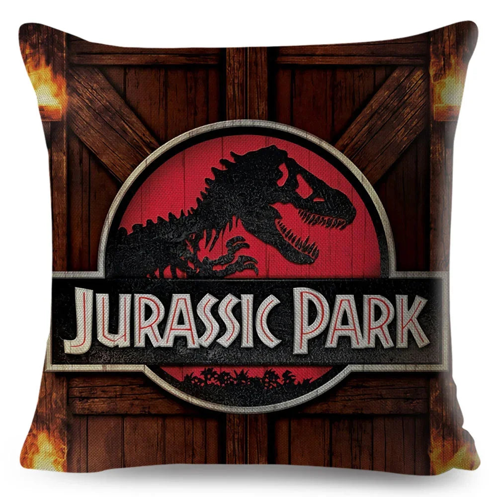 50 style Jurassic Park Logo Cushion Cover for Sofa Home Children Room Decor Dinosaur Print Pillowcase Polyester Pillow Case