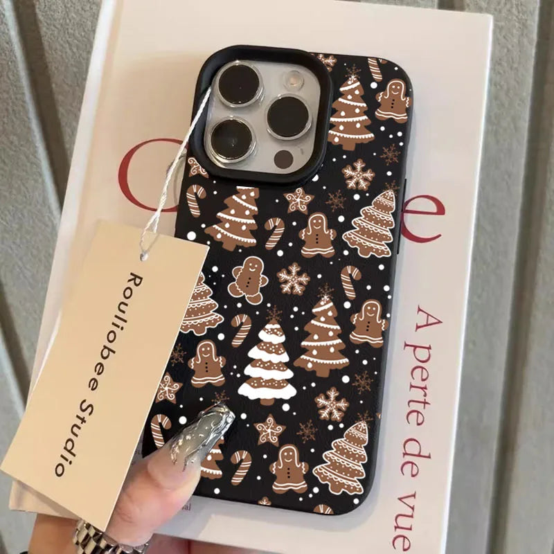 Christmas Tree Graphic Lichee Pattern Phone Case For iPhone 17 16 15 14 13 12 11 Pro Max Air X XR XS 16E Shockproof Bumper Cover