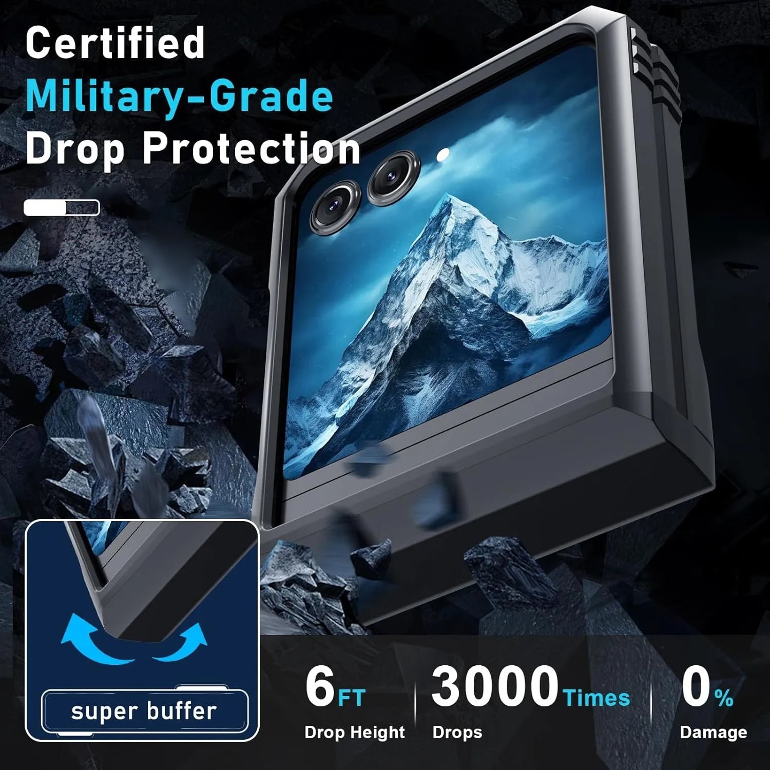 Case For Samsung Galaxy Z Flip 7 5G Z Flip 6 Military Grade Shockproof Heavy Duty Protective Armor Magnetic Kickstand Ring Cover