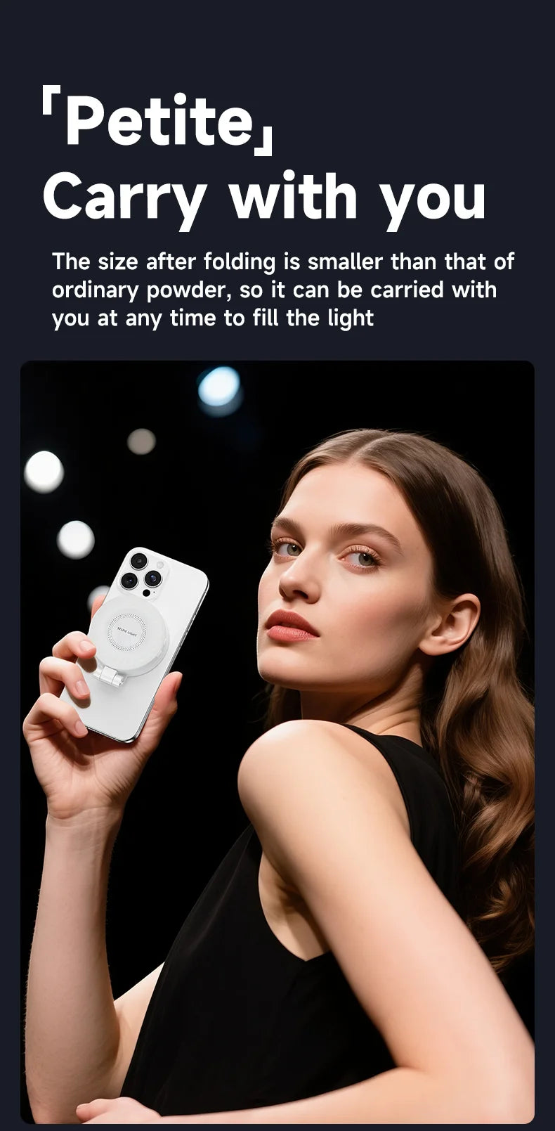 LED Selfie Fill Light for Magsafe Phone Adjustable Brightness Magsafe-Compatible Smartphone Vlog Photography Video Accessory