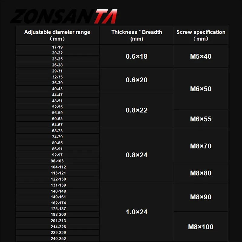 1pcs 304 Stainless Steel Powerful Hose Clamp Exhaust Air Water Pipes Durable Sealing Powerful Strength Repair Welding Tools