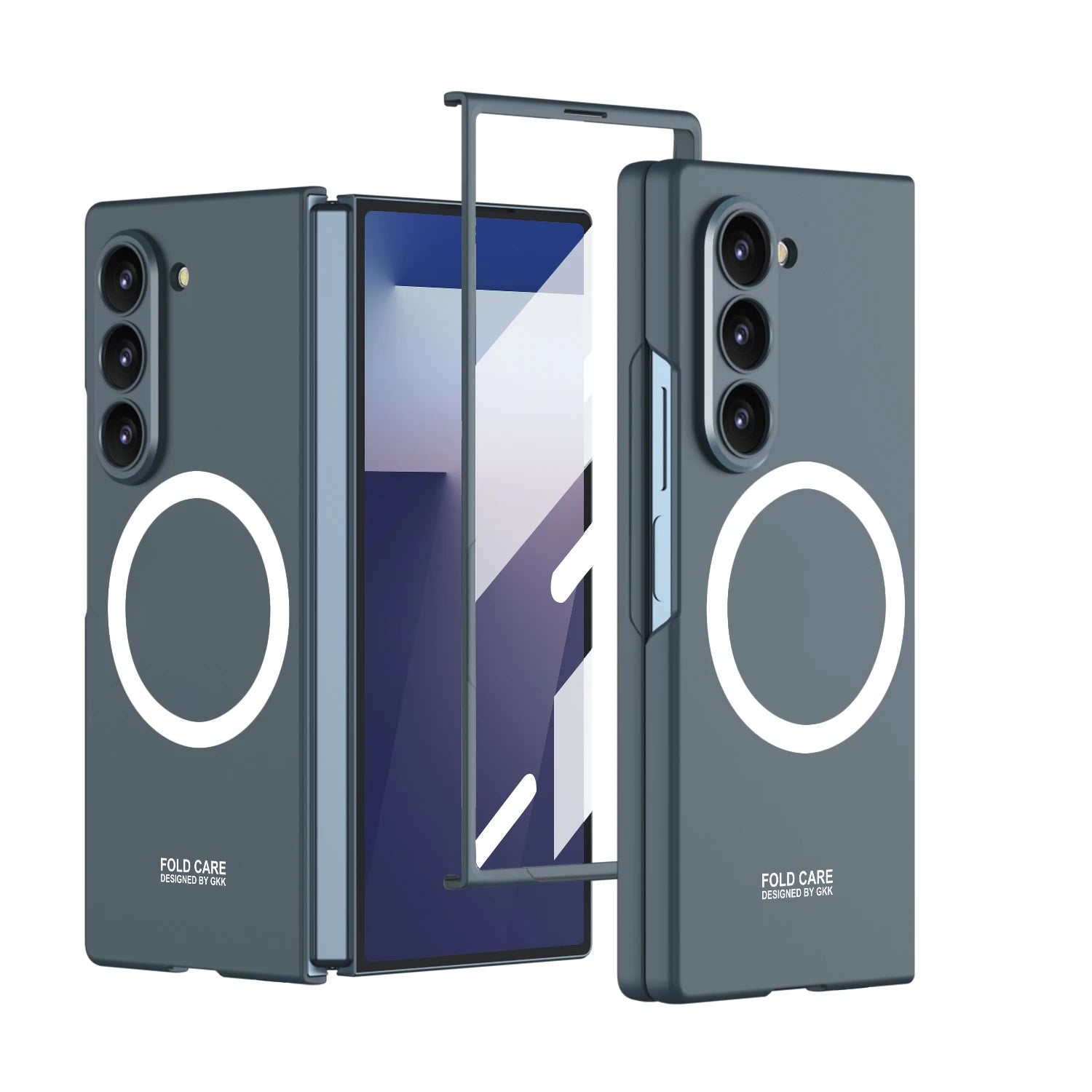 Magnetic Wireless Charging Phone Case For Samsung Galaxy Z Fold 7 6 5 Ultra-thin With Glass Film Z Fold7 Fold6 Protective Cover