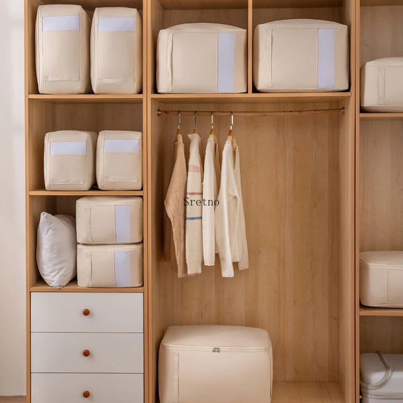 SRETNO Oxford Fabric Storage Bag Cotton Quilt Storage Bags, Clothes Storage Organizer Moving and Packing Luggage Bag Travel Bags