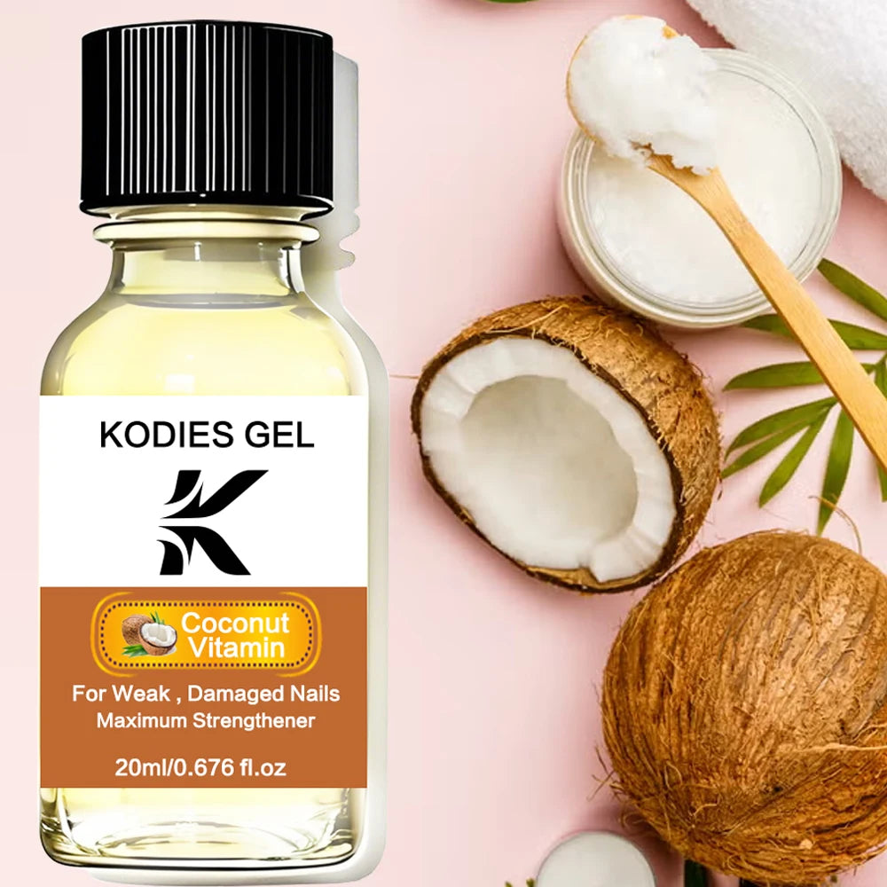 KODIES GEL Cuticle Oil Nail Art Treatment Coconut Vitamin C Repairs and Restores Cuticles Stronger Nails Nourishment Oil Care