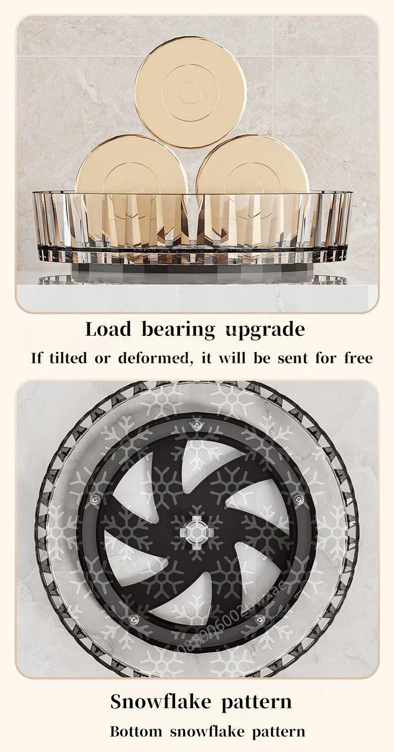 360 Rotating Tray Spice Rack Pantry Cabinet Turntable With Base Storage Bin Kitchen Organizer For Seasoning Cosmetic Storage Box