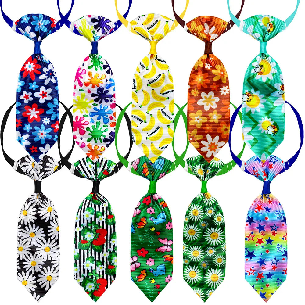 10PCS Spring/Summer Adjustable Pet Dog Bowties Small Dog Bow Ties Collars Pet Grooming Accessories For Dogs and Cats