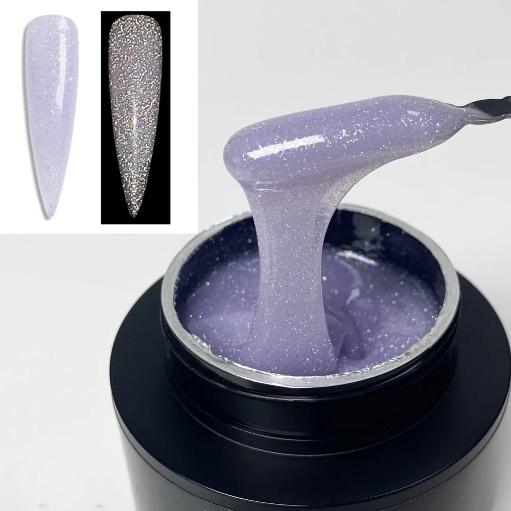 Jillnails 50g Self Leveling Medium Gel 50ml Milky Pink  White Gel Builder for Nails Extension Nail Building