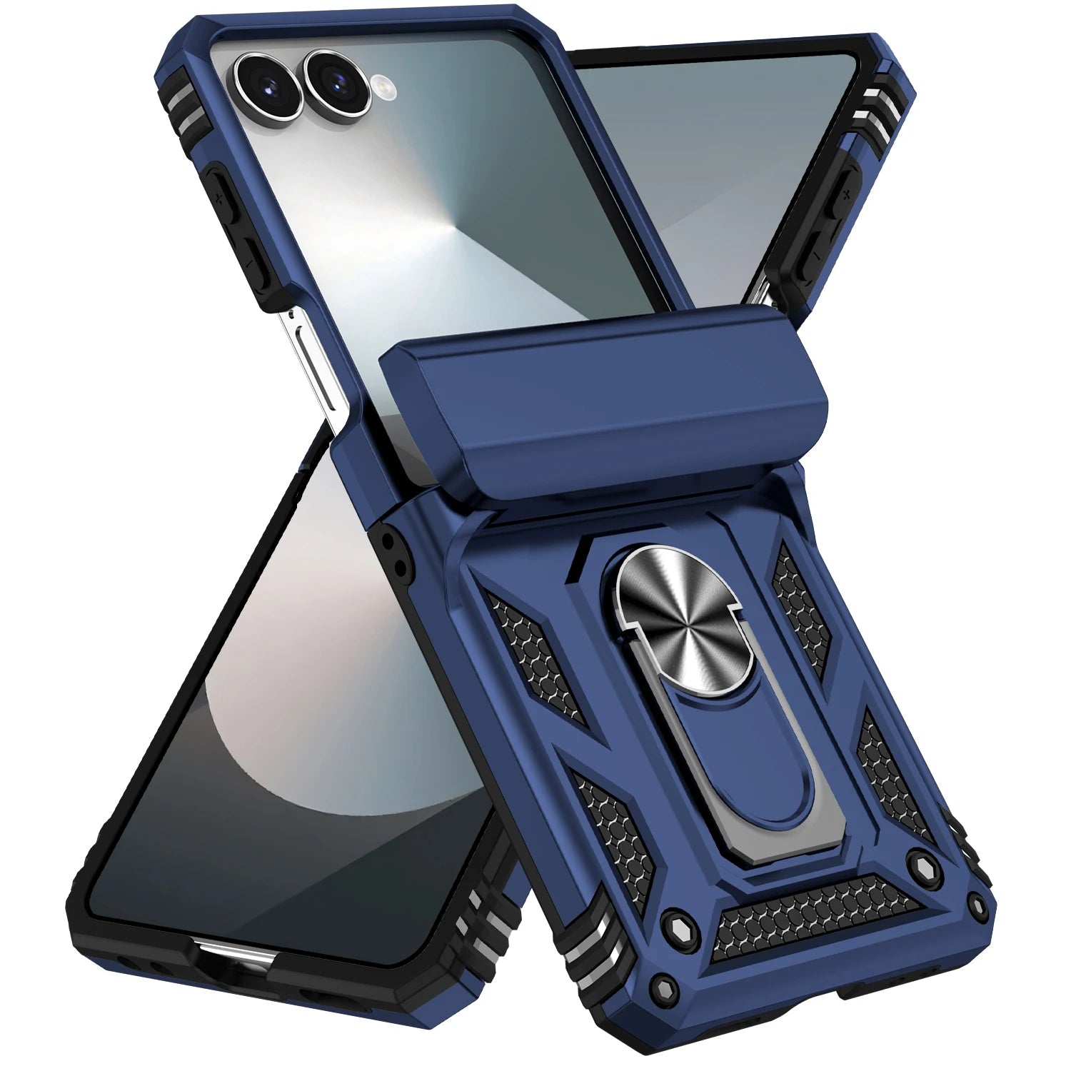 Case For Samsung Galaxy Z Flip 7 5G Z Flip 6 Military Grade Shockproof Heavy Duty Protective Armor Magnetic Kickstand Ring Cover