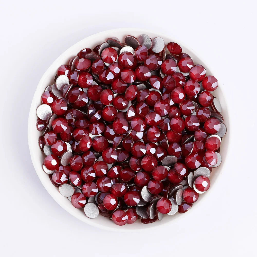 SS6-SS30 Mocha Non Hotfix Glass Rhinestone Glitter Flatback Crystals Stones Sliver Base Nail Gems Diamond Strass Nail Accessory