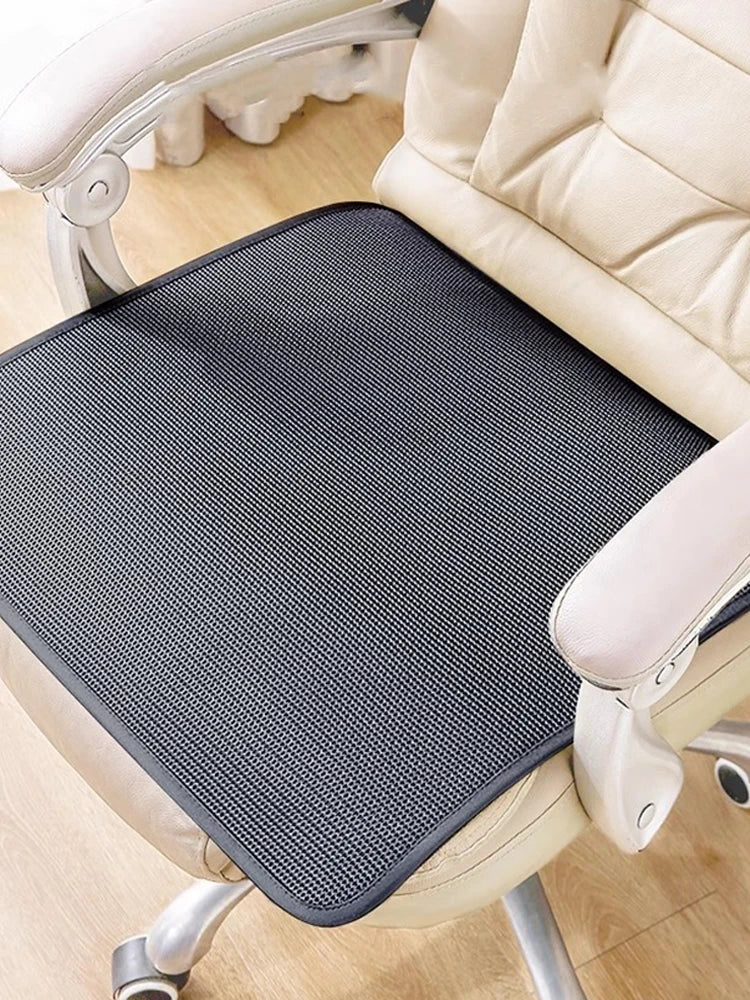Solid Color Ice Silk Seat Cushion Summer Universal Non-slip Chair Cushion Cool Feeling Breathable Pad for Living Room Home