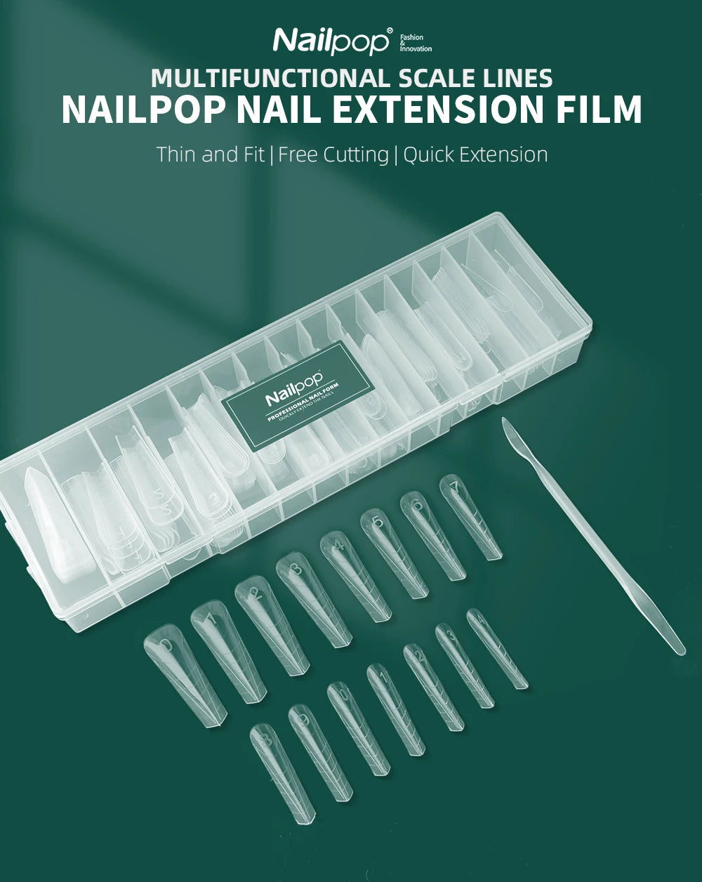Nailpop Transparent Nail Extension Film 150 Pcs 15 Sizes Pyramid Shape Nail Forms For Gel Acrylic Manicure Professional Tools
