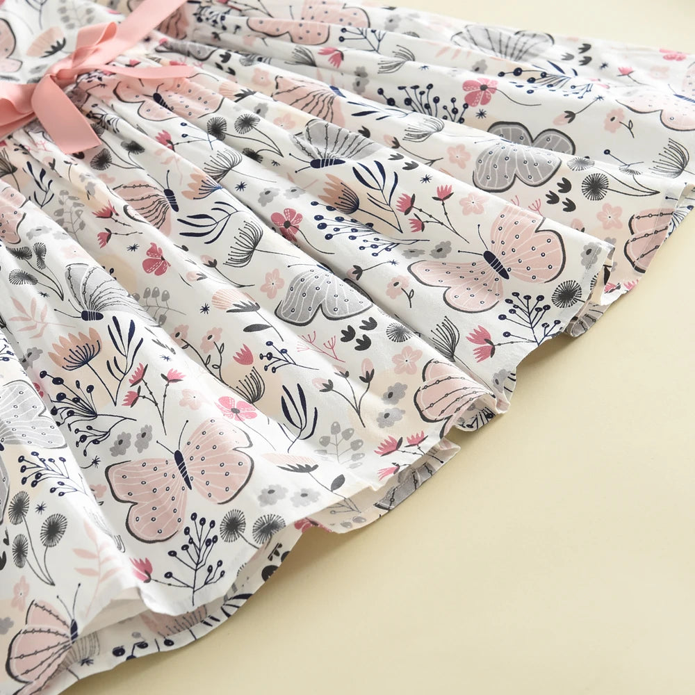 Summer New 3-7 Years Girls Vacation Casual Clothes Sleeveless Sweet Cute Print A-Line Dress 1 Pc Children Fashion Wear